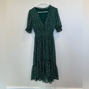 Green Polka Dot Dress by Topshop Size PM